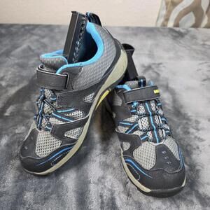 Merrell Boys Trail Chaser Hiking Shoes Black Blue MK261971 Leather Hook Loop